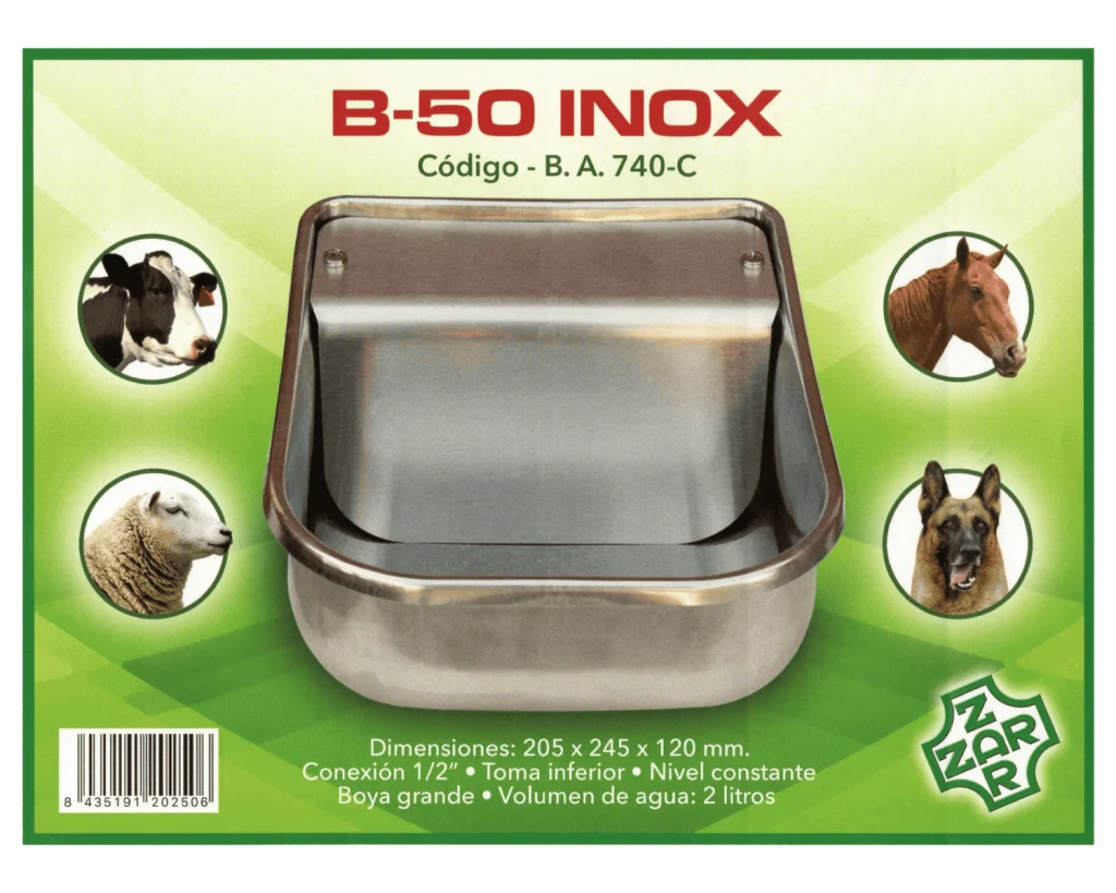 Bebedero B-50 inoxidable CON caja