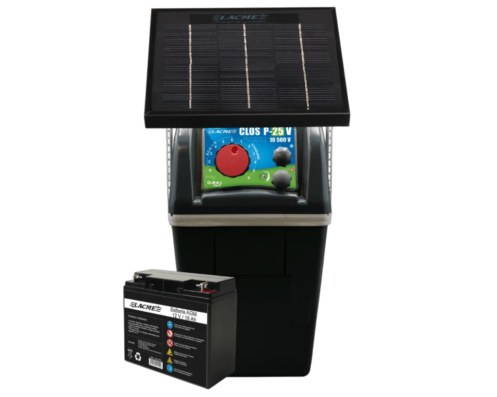 Pastor electrico solar Lacme Clos P25 con bateria 12V