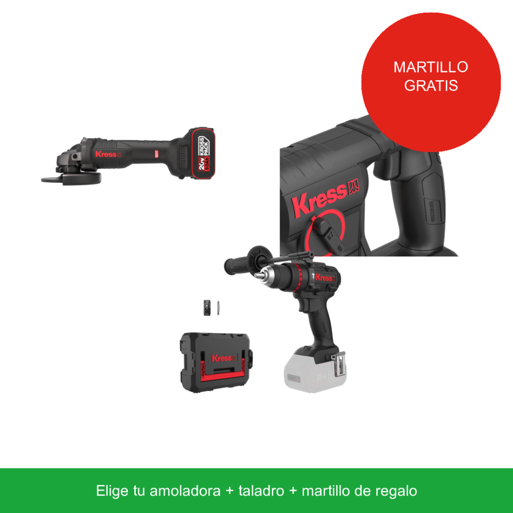 Kress combo con martillo de regalo — elige tu mini-amoladora
