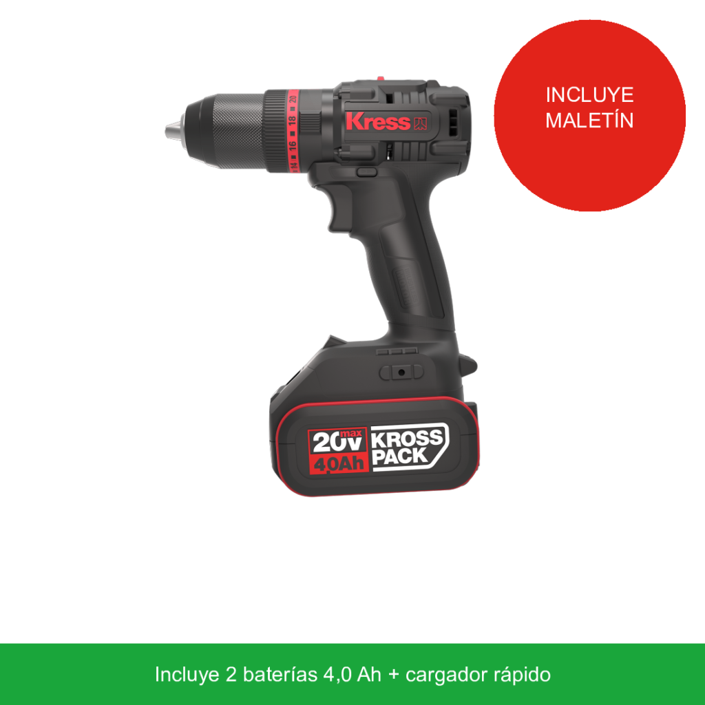Kress KH370 — Taladro percutor sin escobillas 70 Nm 20V