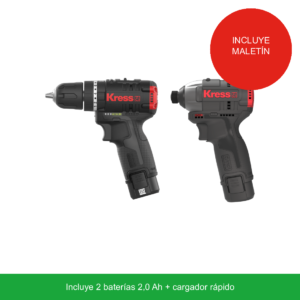Kress KUG02 — Combo 12V: taladro KUC12 + atornillador de impacto KUB50.2
