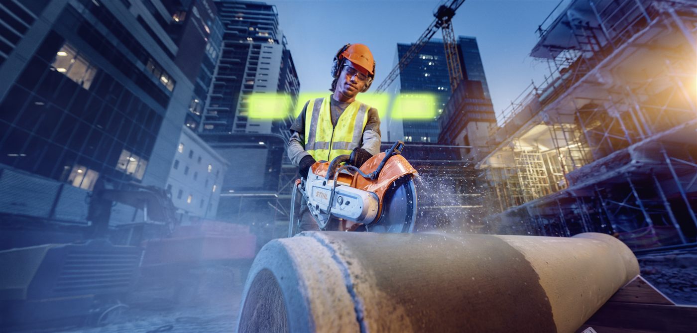 Tronzadora STIHL TSA 350 con batería ALLPRO en construcción