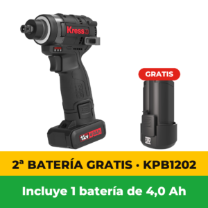 Kress KH260 — Llave de impacto 1/2″ y atornillador de impacto 1/4″ hex 12V, 2 en 1