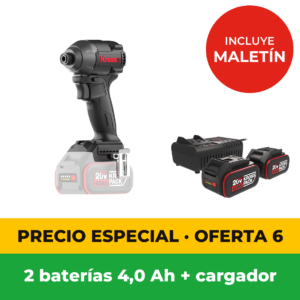 Kress KUB61.91 + KAD23 — Kit Atornillador de impacto 1/4″ BL 230 Nm 20V